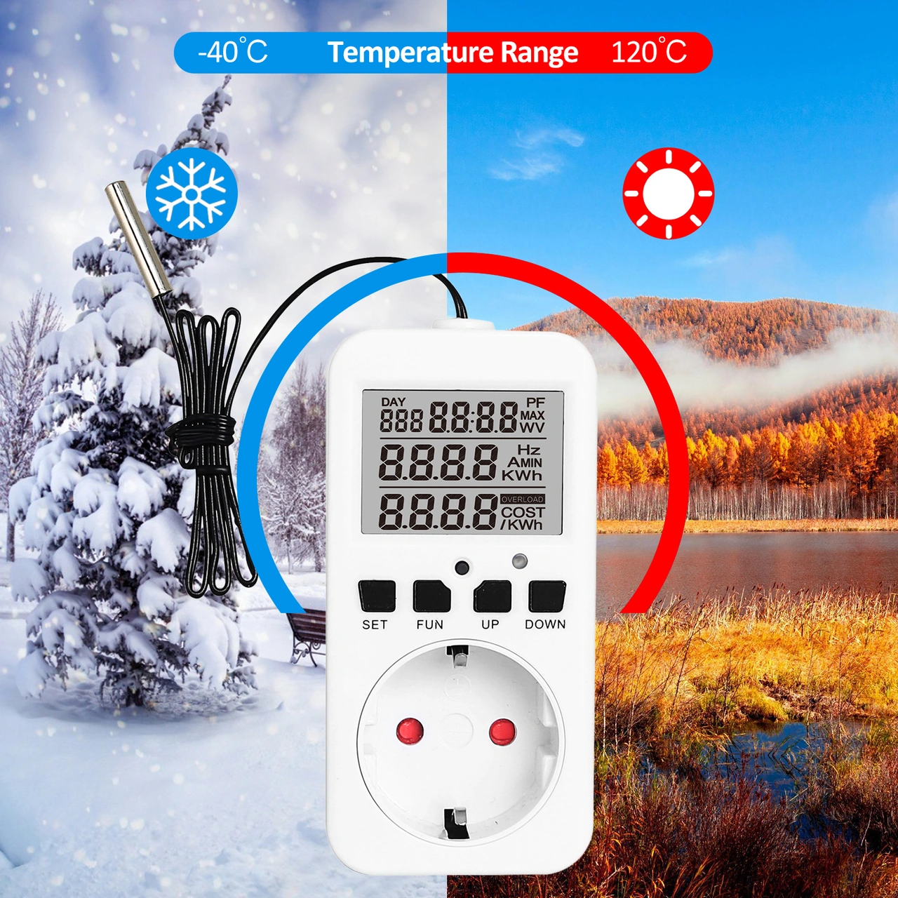 Geeroyoo Tc01 Sıcaklık Kontrol Cihazı 230v 16a, Akvaryum/pet/ısıtıcı İçin, Dış Sensörlü, Açma-kapatma Ayarı, Periyodik Zamanlama, Beyaz Avrupa Standartı