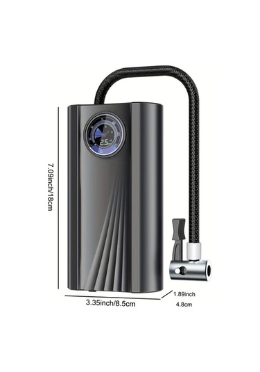 Dream011 Portable Lastik Şişirme Kompresörü 12v Araç Pompası Otomobil Motosiklet Bisiklet Siyah