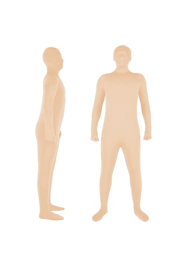 Lemestar Kamera Çekim İçin Klörlü Elastik Tulum - Chroma Key Uyumlu Tek Parça Giyim - 160-180cm Boy Seçenekli Bej