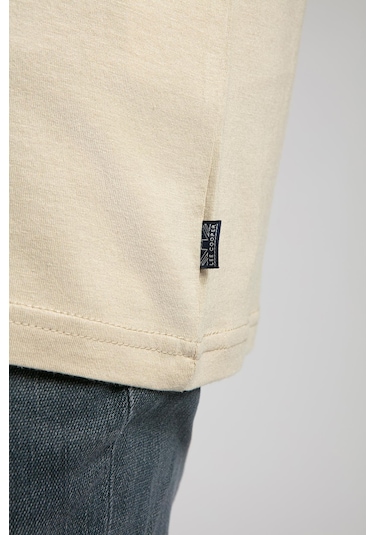 Lee Cooper Gael Erkek O Yaka T-shirt Bej-19817 Bej
