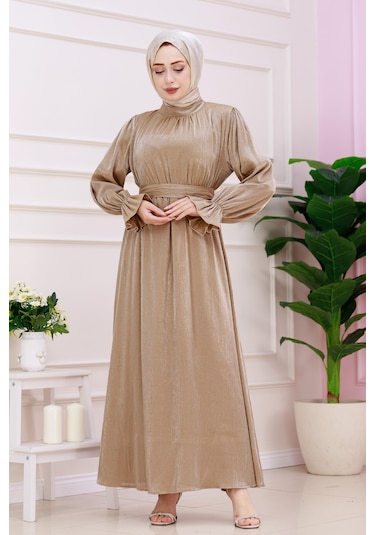 Kolu Volanlı Simli Alya Abiye-vizon-4868