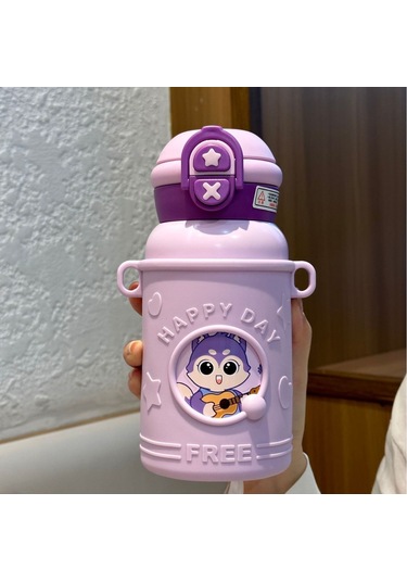 Jian Fan Sevimliçiftçi Hasır Fincan Derme Önlici Termos Fincan - Pembe Pembe