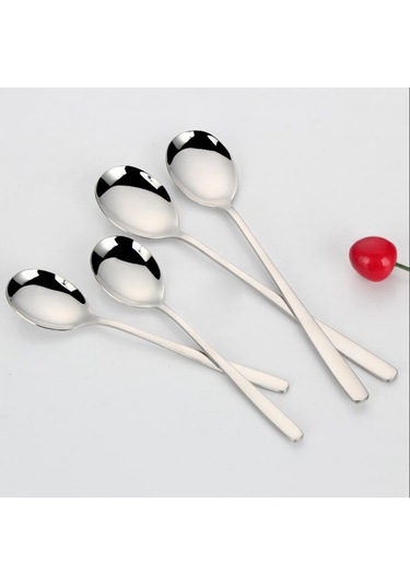 Homyl Paslanmaz Çelik Karıştırma Kaşığı Uzun 21,5-cm Gümüş GÜmüş