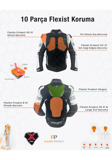 Forte GT Titan Hörgüçlü Motosiklet Montu Beyaz - Siyah