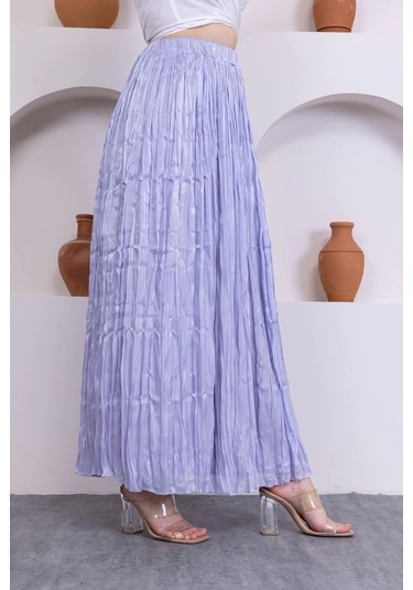 Kırışık Detaylı Etek 6034-lila Lila