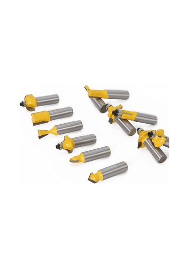 Metal 12pcs 1/2 İnç Yönlendirici Bit Seti Kesme Freze Kesici Ağaç İşleme Karbür Bit Kesme Ahşap Kısır Uzunluk: 12 Pcs 12.7 Shank