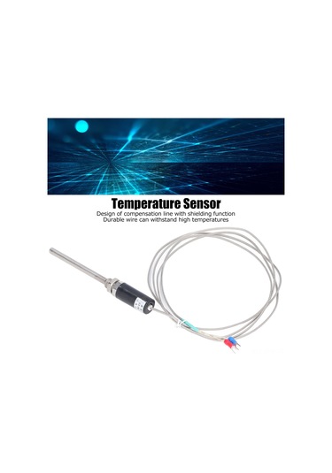 Tenfowee K Tipi Termokopül Sensörü, 100mm Düz Saplı, Nikel-krom Gövde, 0-800 C Sıcaklık Ölçümü, Pıd Kontrolcü Uyumlu, Endüstriyel Kullanım