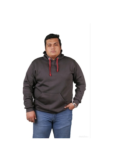 Eks Büyük Beden Erkek Kapşonlu Sweatshirt