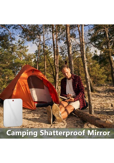 Teltree Portatif Duş Aynası Saçma Önleyici Banyo Yüz Aynası Erkek Tıraş Aynası El Tutan Cam Ayna 20x25 Cm Gümüş