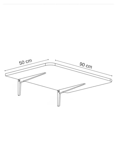 Katlanabilir Duvara Monte Masa - 50x90 Cm Ofis, Ev Çalışma Masası Antrasit