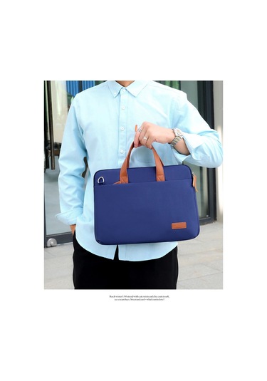 Hqgoodstore Rahat Basit Düz Renk Nefes Alabilen Su Geçirmez Ve Aşınmaya Dayanıklı Büyük Kapasiteli Dizüstü Bilgisayar Çantası 15.6 İnç Açık Mavi Açık Mavi