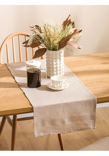 Bej Düz Runner 40x120 Cm