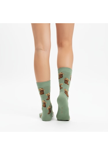 Gost Liria Cowboy Socks Desenli Unisex Soket Çorap Yeşil