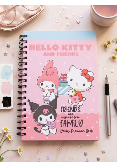 Kuromi & Hello Kitty Stickerlı Planner Kitap Çok Renkli