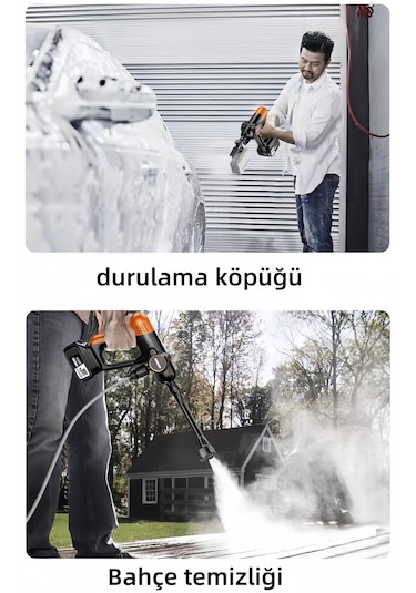 Kraft Hart Khppw-04 150W Çift Akülü Şarjlı Basınçlı Yıkama Makinesi Mavi