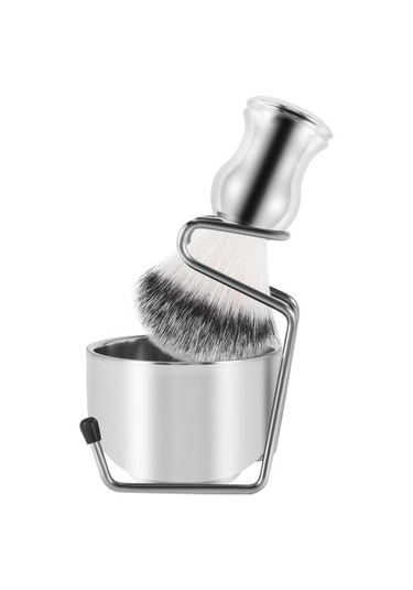 Joyhub Paslanmaz Çelik Tıraş Seti - Sabunluk, Fırça Ve Stand İle Bıyık & Sakal Bakımı Gümüş Tıraş Makinesi Yedek Başlığı Imaxzg