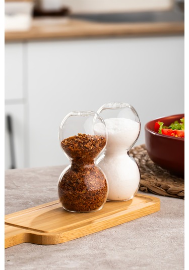 Porsima 3797 Cam 2li Tuzluk Biberlik Seti - 9,5x5cm Şeffaf