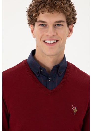 U.s. Polo Assn. Erkek Bordo Kazak /triko 50288885-vr014 Bordo