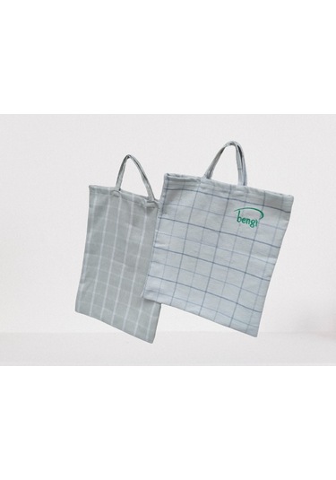 PAZAR ÇANTA 2 Adet Döşemelik Kareli Kumaş Model Renkli  Desenli 30 kg Taşıma Kapasite El Yapım