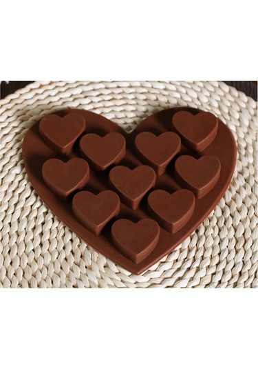 Nikita Silikon Buz Küpü Tepsi Kolay Maker Kalp Şekli Küpler Kalıp Sevgililer Hediye Kahverengi