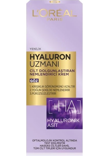 L'Oreal Paris Hyaluron Uzmanı Cilt Dolgunlaştıran Nemlendirici Göz Kremi 15 ML