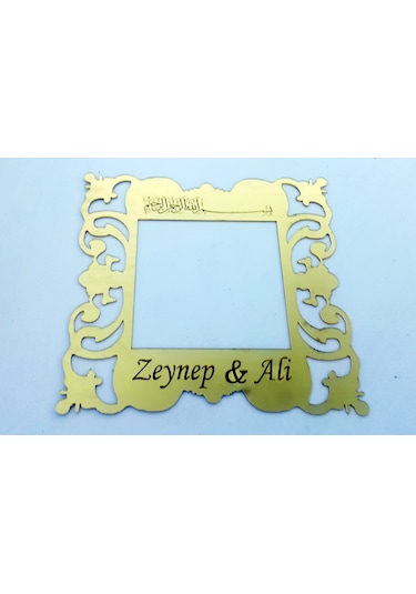 Kapı Zil Butonu İsme Özel Priz Çerçevesi Gold