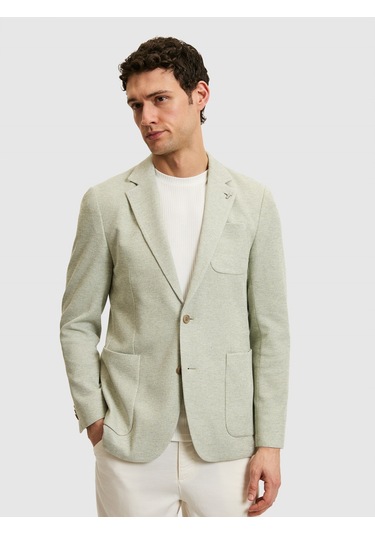 Cacharel Mint Slim Fit Mikro Desen Mono Yaka Ceket Mınt