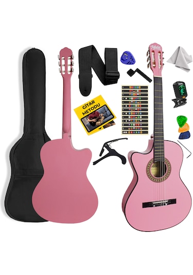 Cg-396pk Solak Klasik Gitar Pembe Renk Full Set Sap Ayarlı 4/4