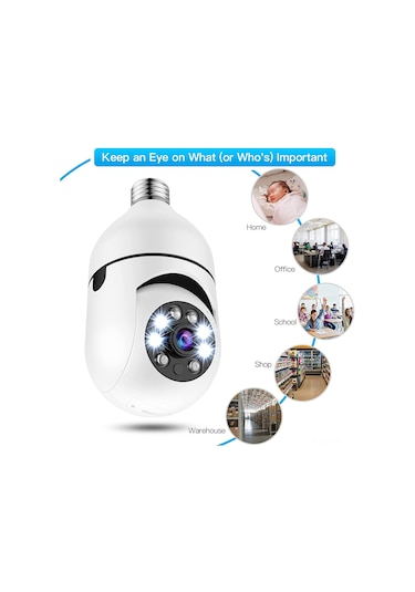 Moveevo 3mp E27 Ampul Kamera, İnsan Hareketi Takibi, Gece Görüşü, İki Yönlü Ses, Su Geçirmez, Tuya Uygulaması İle Kontrol