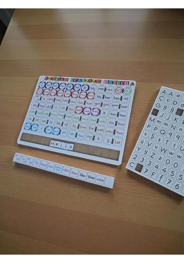 Ahşap İngilizce Eğitim Seti İngilizce Öğreniyorum Tableti - Büyük Ölçü 39x29 Cm