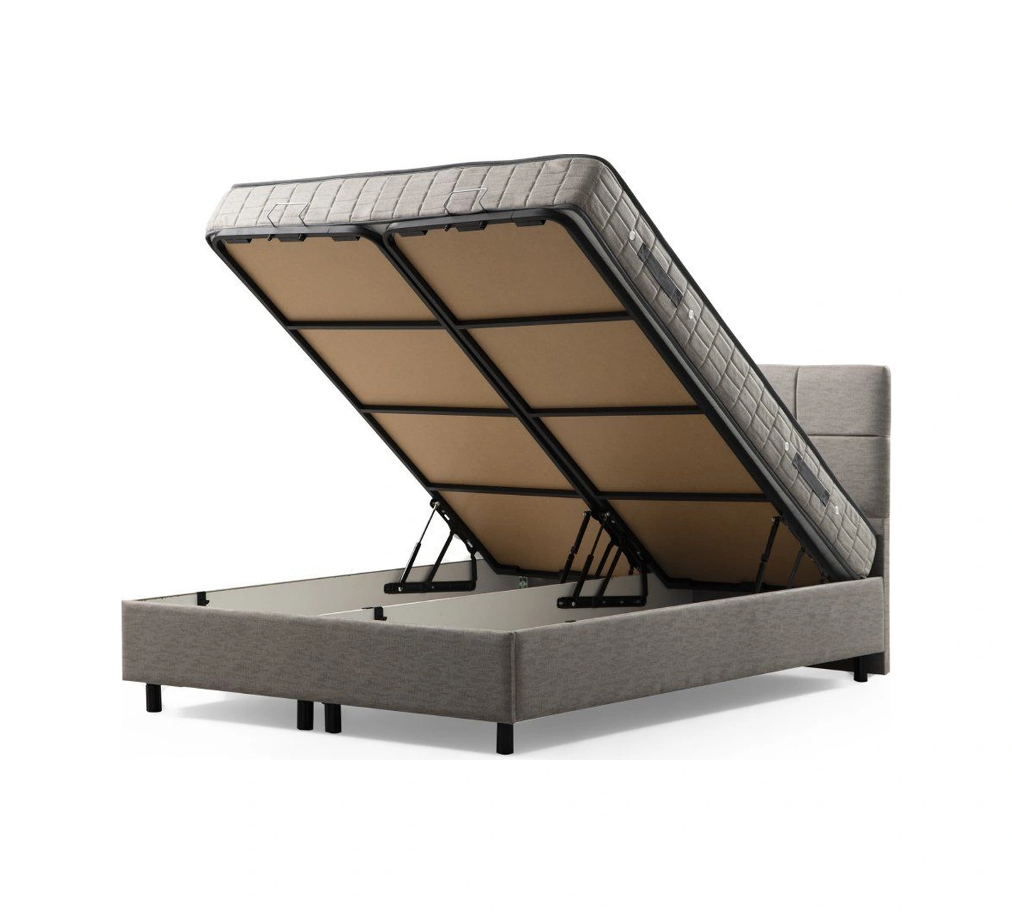 Vitalia Baza Başlık Seti - Açık Gri 160x200 160 x 200 CM