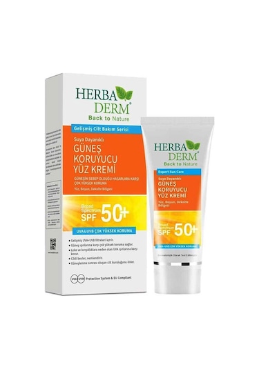 Herba Derm SPF50+ Suya Dayanıklı Güneş Koruyucu Yüz Kremi 75 ML