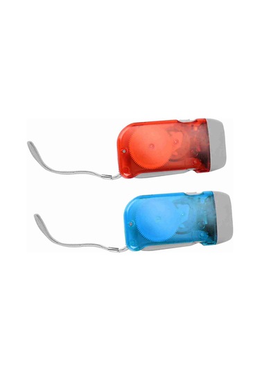 Geeroyoo İki Adet Kırmızı-mavi El Fırçalı Led Feneri, Abs Malzeme, Taşınabilir, Çevre Dost, Elden Üretimli Işık Kaynağı Kırmızı Mavi