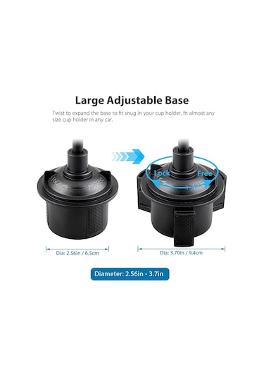 Butu Uzun Boyunlu Çıkarılabilir Braket İle 360 Derece Dönebilen Ayarlanabilir Bardak Tutucu Telefon Braketi