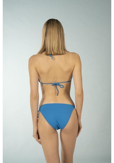 Estiva Üçgen İpli Bikini Takımı - Mavi Çok Renkli