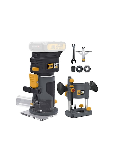 Cat Dx82b.3 18volt Şarjlı Kömürsüz 6mm Devir Ayarlı Profesyonel Avuç İçi El Frezesi Formika Tıraşlama Akü Dahil Değildir