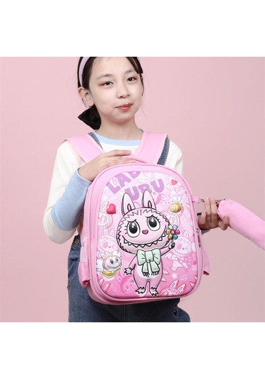 Karikatür Çocuk Hardshell Okul Çantası Birinci, İkinci Ve Üçüncü Sın Hafif İlkokullu Öğrenci Moda Sırt Çantı-pembe Pembe