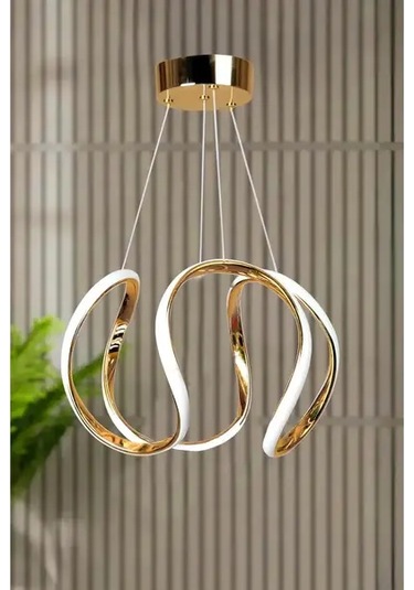 Oldfriend Altın Kaplama Modern Led Avize Salon Mutfak Yatak Odası Beyaz Işık Altın