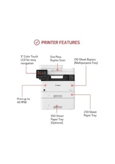 Canon İ-sensys Mf-453dw A4 Mono Çok Fonksiyonlu Lazer Yazıcı 38 Ppm, 1200 1200 Dpi, 50 Sayfa Adf & Wi-fi
