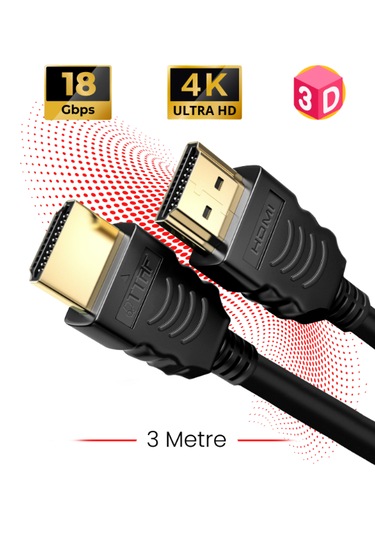 Hdmi 2.0 4k Ultra Hd 60 Hz Ses Ve Görüntü Aktarım Kablosu 3 Metre