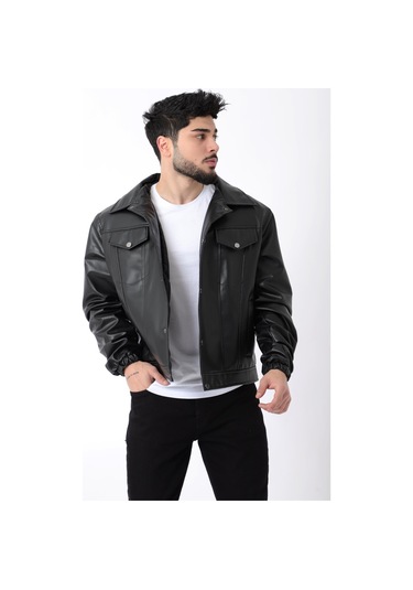 Stilkombin Kolu Lastikli Çıtçıtlı Suni Deri Mont Str 5021-50311 001