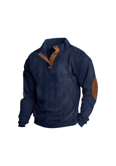 Sonbahar Ve Kış Moda Giyim Dik Yaka Uzun Kollu Erkek Sweatshirt 001