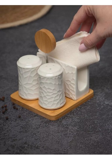 Gift'n'home Mutfak İçin Tuzluk Ve Karabiberlikli Baharat Seti 193776741 Beyaz