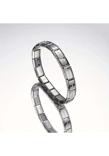 Çelik Bileklik İtalyan Charm Model Unisex Erkek Kadın 3 Mm 18 Cm Gümüş Silver Gümüş