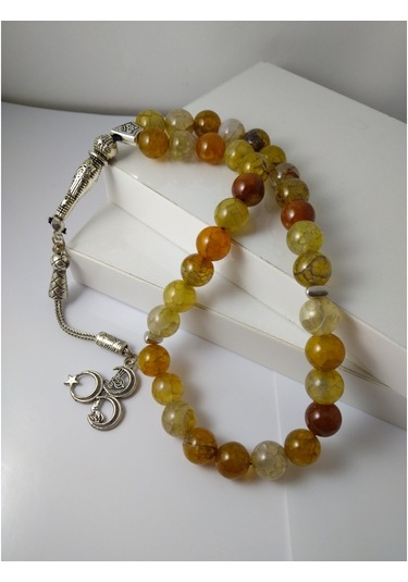 Balıkhediyelikfoto Yeşil Akik Taşi Tespih Ahşap Kutulu / 10 Mm Doğaltaş Tespih