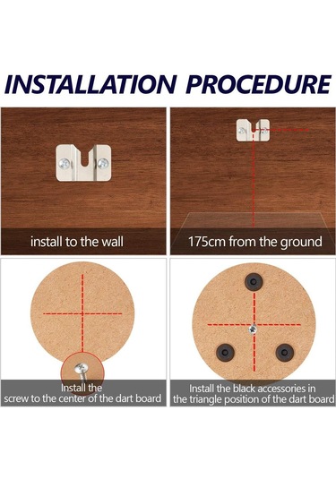 Homyl Dart Tahtası Asılı Montaj Braketi Donanım Kiti Vidaları