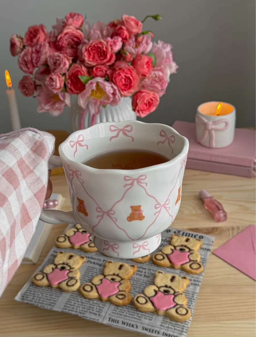 Perex Seramik Çay Kahve Fincanı, Fiyonklu Bardak, 550 Ml 328150235 Beyaz