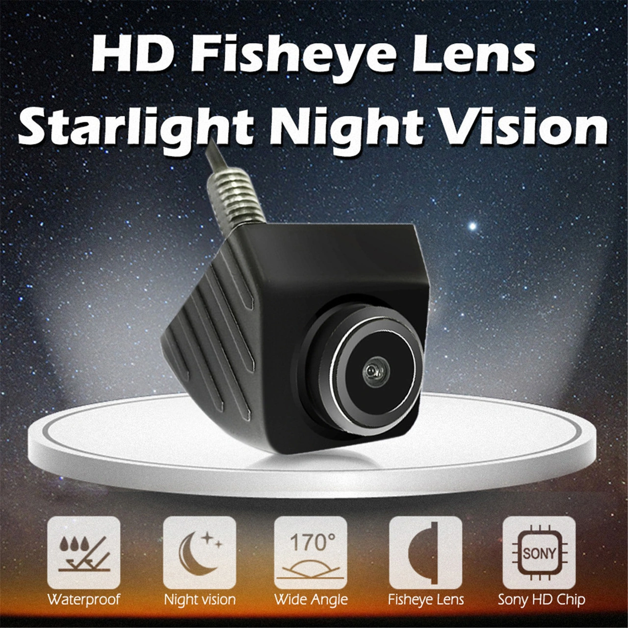 Xiyyadms Oto Geri Görüş Kamerası Ahd 720p Gece Görüşü 170 Derece Dönüştürülebilir Ccd Gümüş Evrensel Araç Kamerası