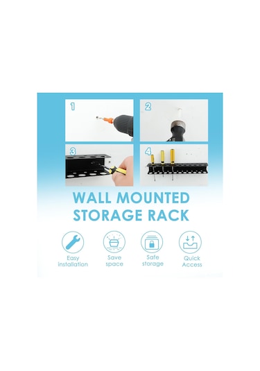 Jeehugo Demir 23 Delikli Duvar Tipi Tornavida Tutucu - Çok Amaçlı Araç Organizatörü Ve Boşluk Tasarrufu Diğer