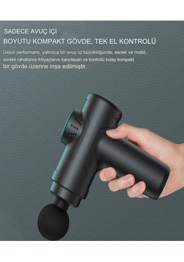 Hams104 Kablosuz Masaj Tabancası 6 Modlu Lcd Masaj Tabancası A Siyah